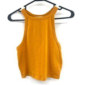 Forever 21 Mustard Yellow Racerback Cropped Tank Women's Large